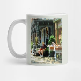 Frenchtown NJ - Man Reading by Book Stall Mug